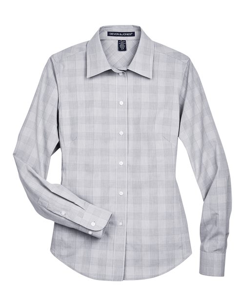 Devon & Jones Women' Crown Collection® Glen Plaid Woven Dress Shirt