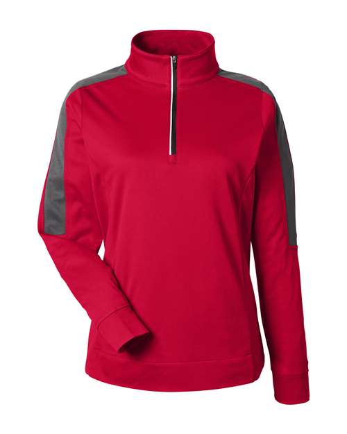 CORE365 - Women's Market Snag Protect Mesh Colourblock Quarter-Zip Pullover