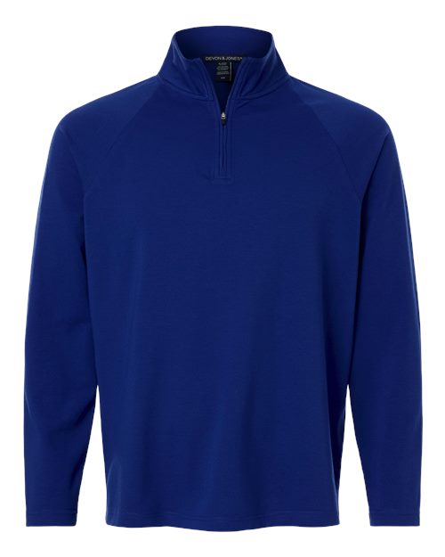 Devon & Jones Men' Seaton Pebble Textured Quarter-Zip Pullover