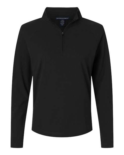 Devon & Jones Women's Seaton Pebble Textured Quarter-Zip Pullover