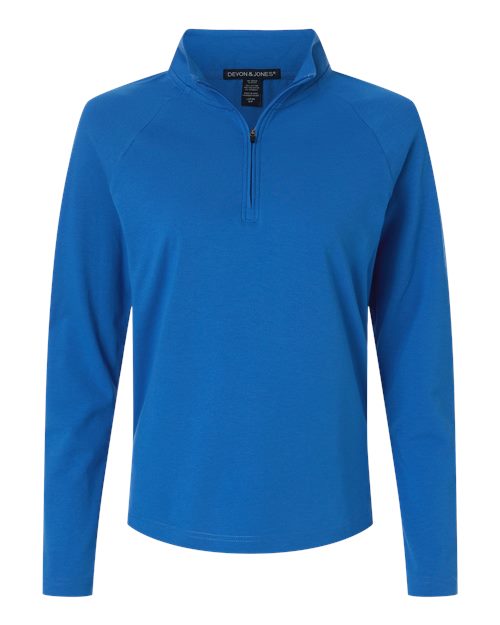 Devon & Jones Women's Seaton Pebble Textured Quarter-Zip Pullover