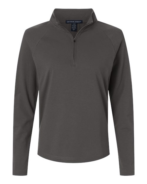 Devon & Jones Women's Seaton Pebble Textured Quarter-Zip Pullover