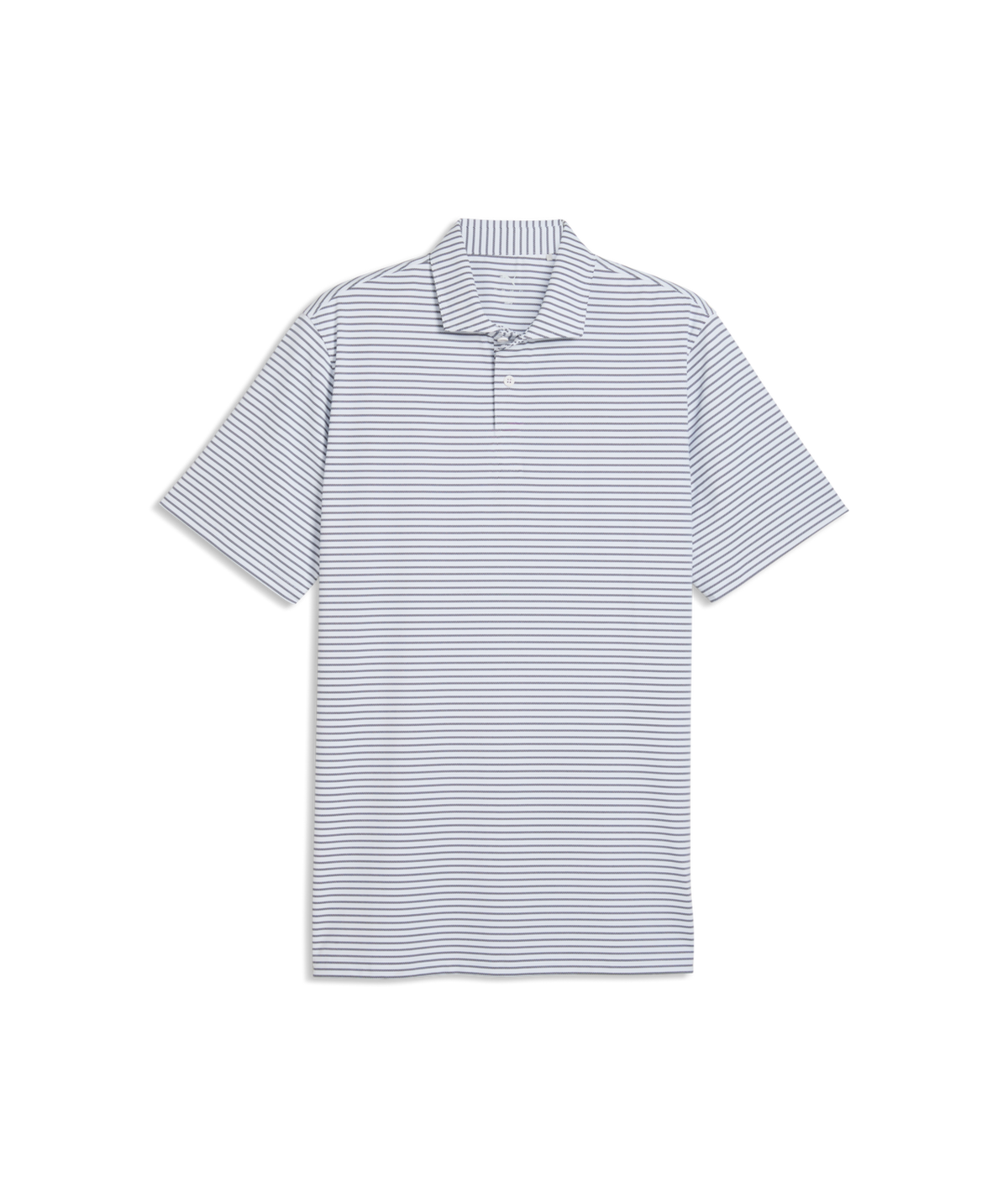 PUMA BRRR Stripe Golf Polo - Men's - White Glow-Deep Navy