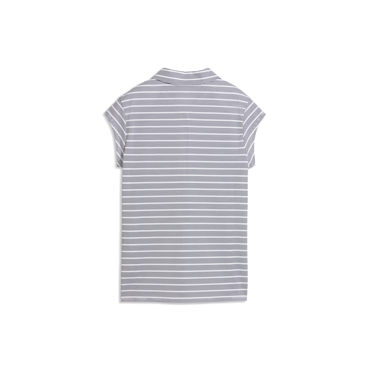 PUMA Pique YD Stripe Cap Sleeve Golf Polo - Women's - White Glow-Deep Navy