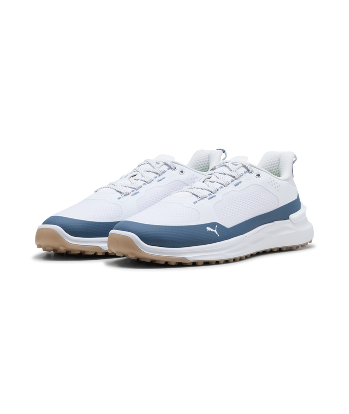 PUMA IGNITE ELEVATE X Spikeless Golf Shoes - Men's - Puma White-Dark Indigo