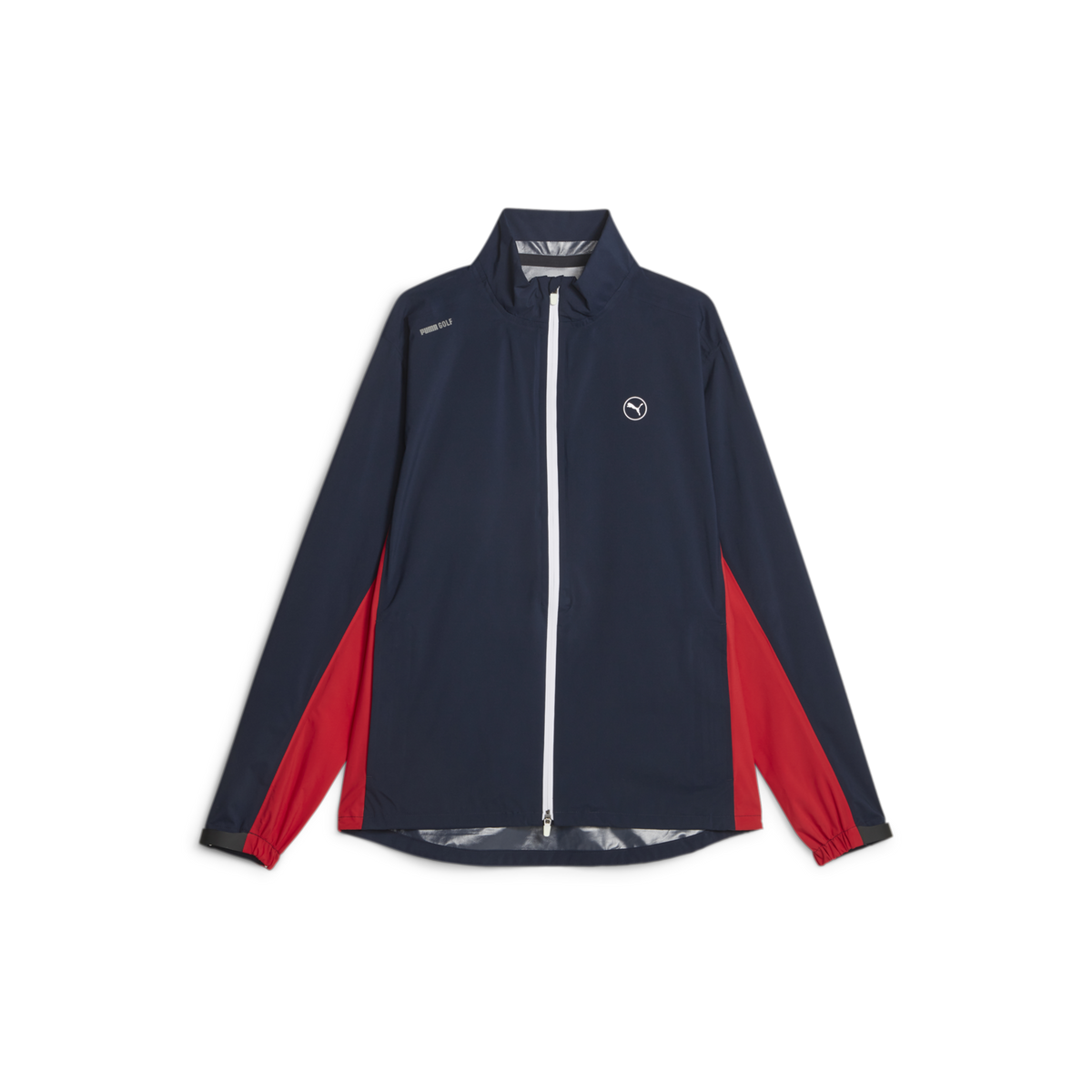 PUMA DRYLBL Rain Golf Jacket - Men's - Navy Blazer-Strong Red
