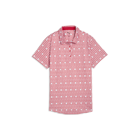 PUMA Maple Leaf Printed Golf Polo - Women's - White Glow-Strong Red