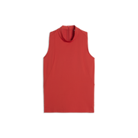 PUMA Nylon Sport Sleeveless Mockneck Golf Polo - Women's - Candy Apple