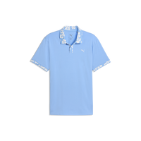 PUMA Modalon Floral Rib Golf Polo - Men's - Team Light Blue-Warm White
