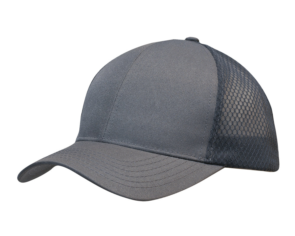 Custom Logo Headwear Canada Breathable poly twill with honeycomb mesh