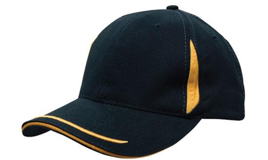 Custom Logo Headwear Canada Brushed Heavy Cotton with Crown Inserts, Peak Trim & Sandwich
