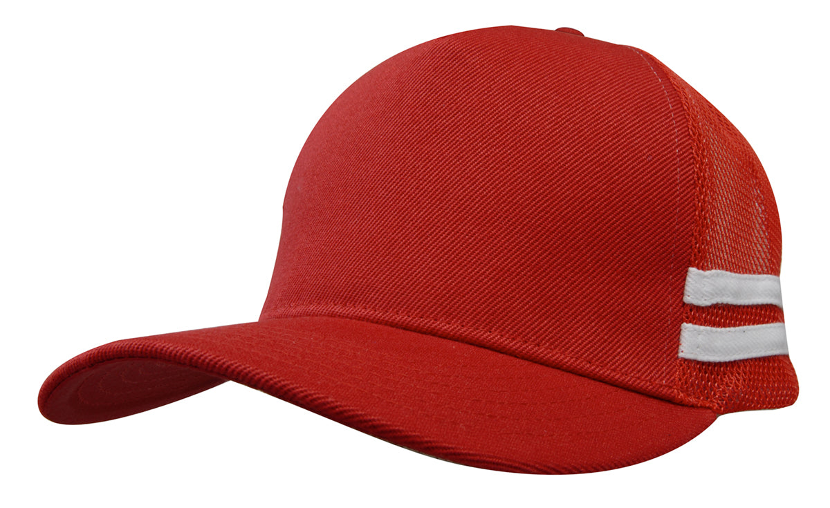 Custom Logo Headwear Canada American Premium Twill/Mesh Deep Fit Trucker with Stripes