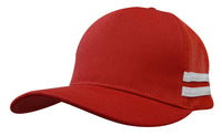 Custom Logo Headwear Canada American Premium Twill/Mesh Deep Fit Trucker with Stripes