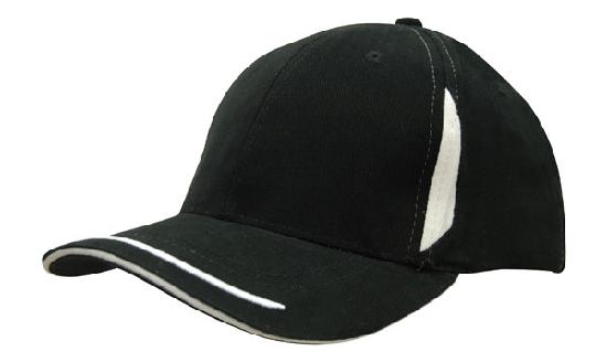Custom Logo Headwear Canada Brushed Heavy Cotton with Crown Inserts, Peak Trim & Sandwich