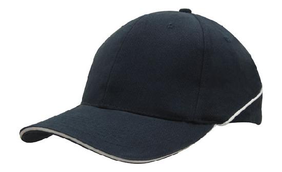 Custom Logo Headwear Canada Brushed Heavy Cotton with Crown Piping and Sandwich