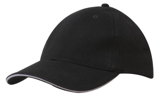 Custom Logo Headwear Canada Brushed Cotton with Sandwich Trim