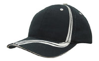 Custom Logo Headwear Canada Brushed Heavy Cotton with Waving Stripes on Crown & Peak