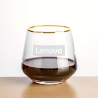 Custom Logo Tucson Gold Rim Stemless Wine - Deep Etch