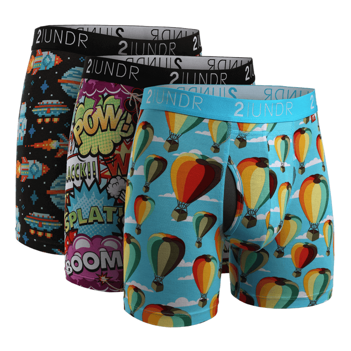 2UNDR 3 Pack - Swing Shift Boxer Brief - Galactica/Boom Time/Hot Air