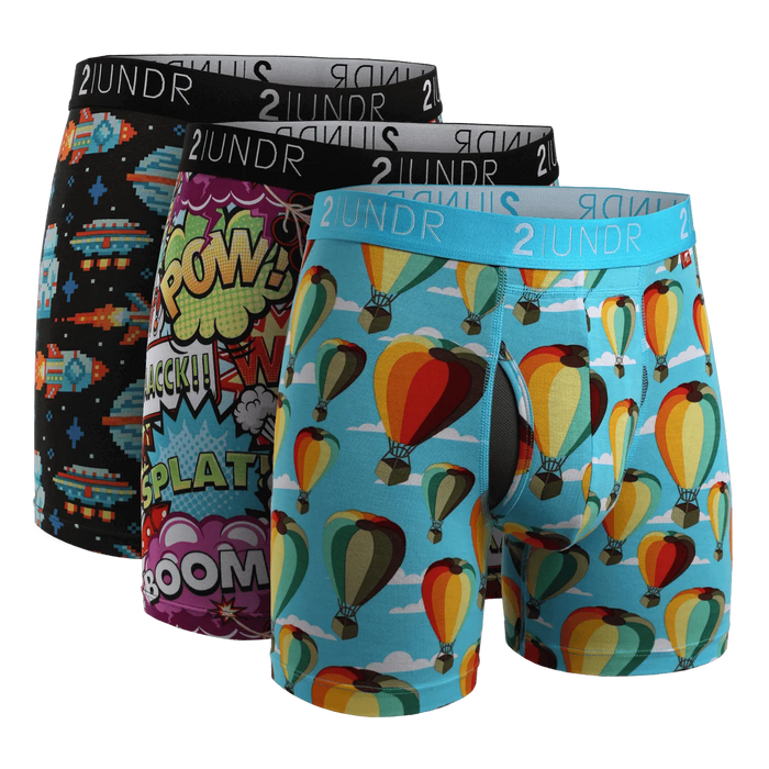 2UNDR 3 Pack - Swing Shift Boxer Brief - Galactica/Boom Time/Hot Air