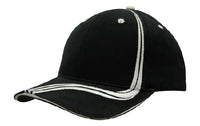 Custom Logo Headwear Canada Brushed Heavy Cotton with Waving Stripes on Crown & Peak