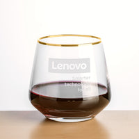 Custom Logo Tucson Gold Rim Stemless Wine - Deep Etch