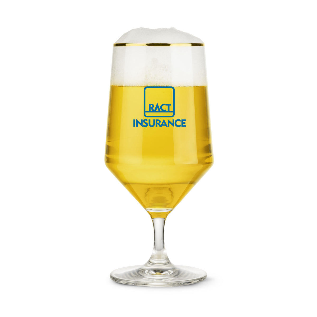 Custom Logo Tucson Gold Rim Beer Glass - Imprinted