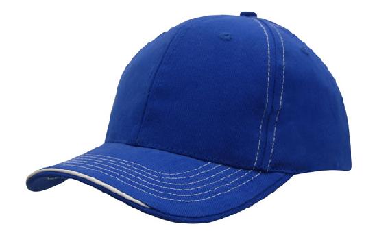 Custom Logo Headwear Canada Brushed Heavy Cotton with Contrasting Stitching and Open Lip Sandwich