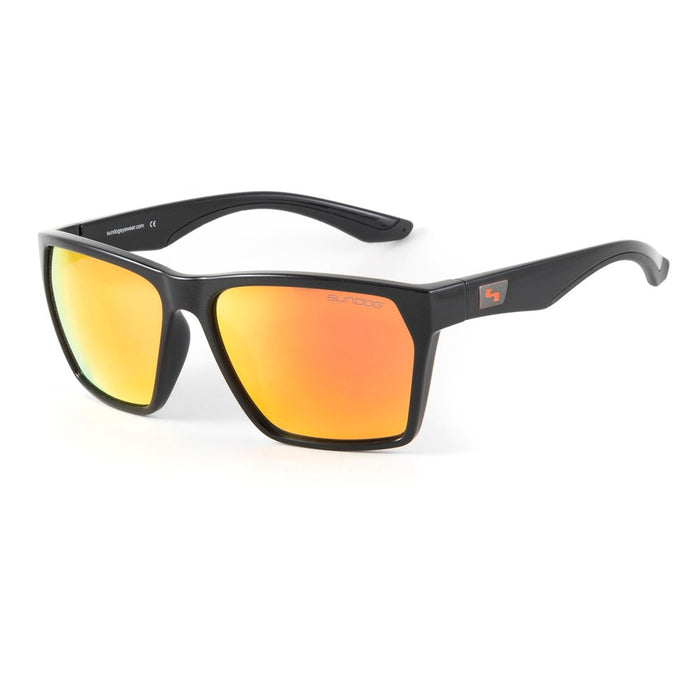 Sundog PROPEL Shiny Black/Brown-Orange RVO Polarized Lens Sunglasses