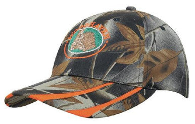 Custom Logo Headwear Canada Leaf Print Camouflage with Laminated Two Tone Visor