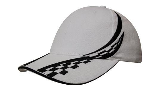 Custom Logo Headwear Canada Brushed Heavy Cotton with Swirling Checks & Sandwich