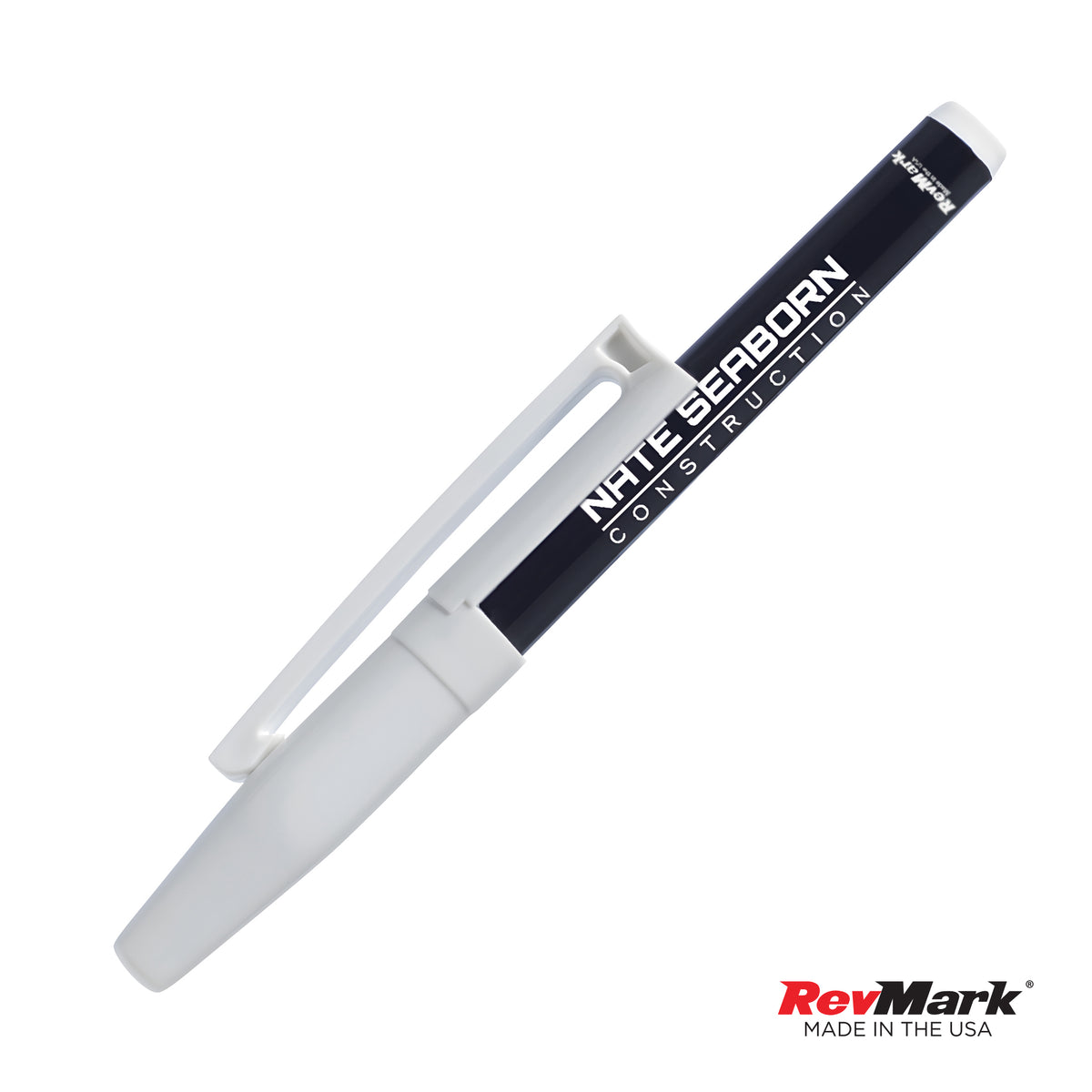 Custom Logo RevMark® Black Barrel Industrial Wet Erase Marker w/clip