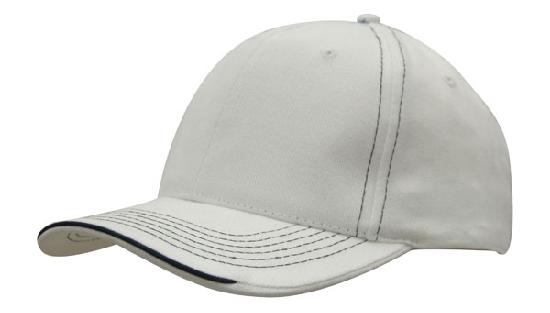 Custom Logo Headwear Canada Brushed Heavy Cotton with Contrasting Stitching and Open Lip Sandwich