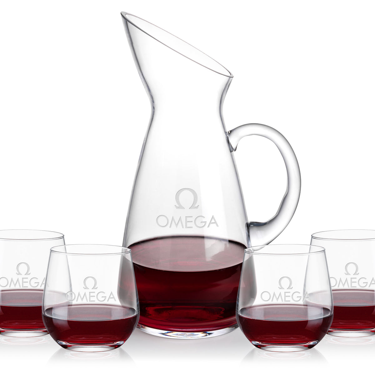 Custom Logo Taroni Carafe & Garland Stemless Wine
