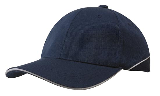 Custom Logo Headwear Canada American Premium Twill with Sandwich Trim on Peak & Crown