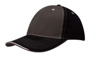 Custom Logo Headwear Canada Brushed Heavy Cotton Two Tone Cap with Contrasting Stitching and Open Lip Sandwich