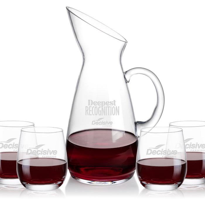 Custom Logo Taroni Carafe & Salem Stemless Wine
