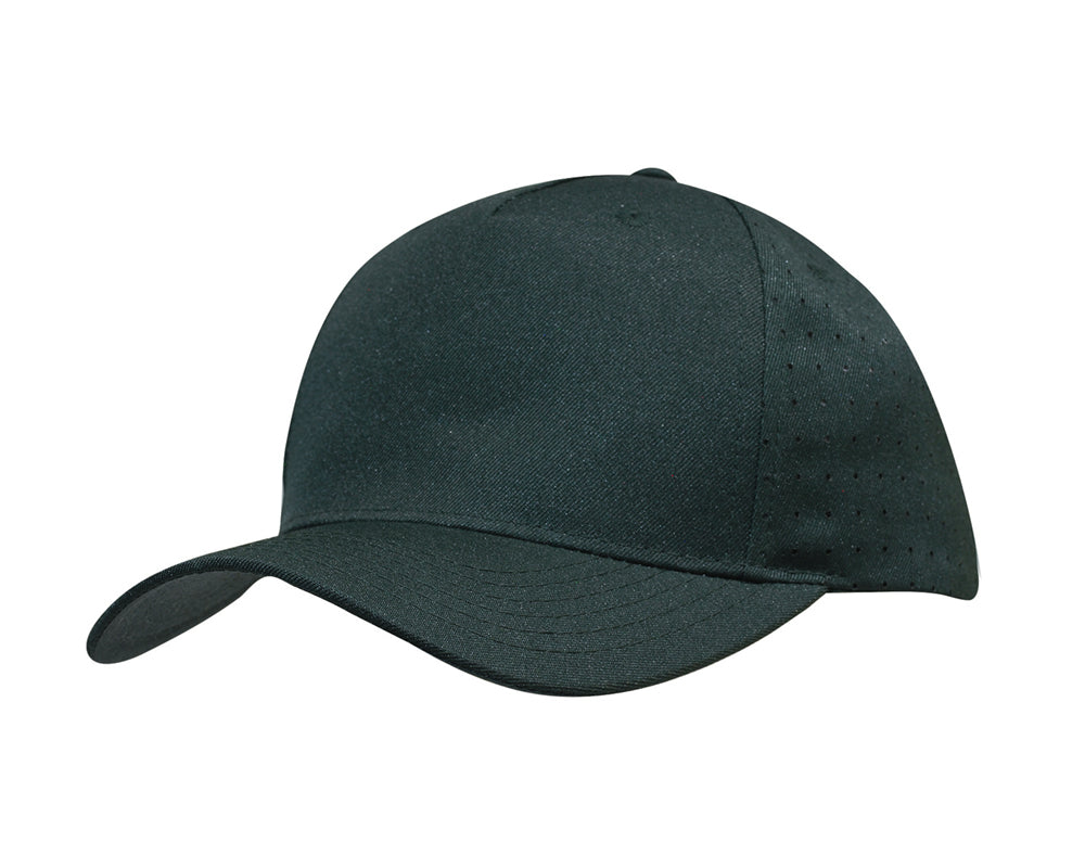 Custom Logo Headwear Canada Breathable Poly Twill with circle perforations