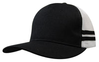 Custom Logo Headwear Canada American Premium Twill/Mesh Deep Fit Trucker with Stripes