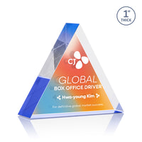 Custom Logo Spartan Triangle VividPrint™ Double Sided Award - Blue