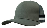 Custom Logo Headwear Canada American Premium Twill/Mesh Deep Fit Trucker with Stripes