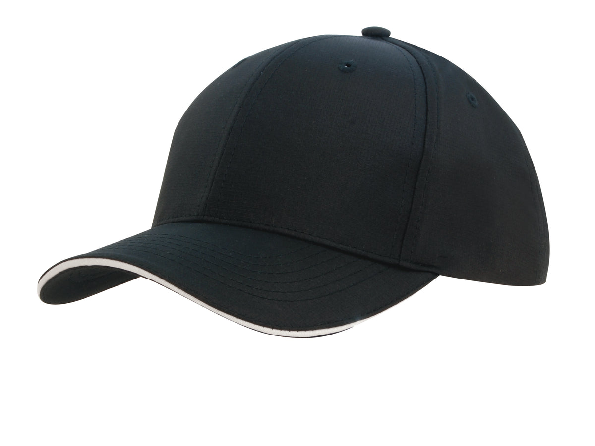 Custom Logo Headwear Canada Sports Ripstop Cap with Sandwich Trim