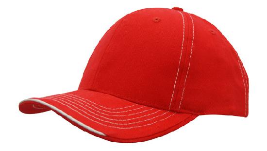 Custom Logo Headwear Canada Brushed Heavy Cotton with Contrasting Stitching and Open Lip Sandwich