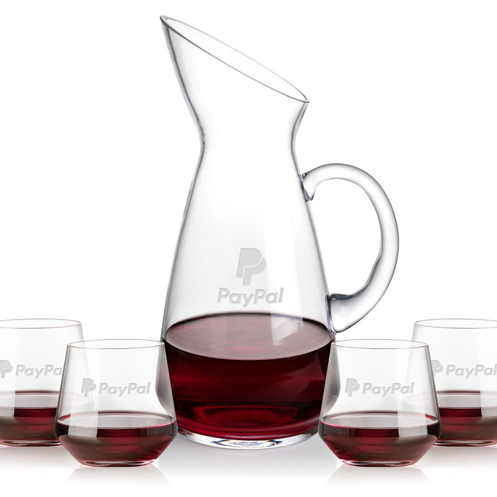 Custom Logo Taroni Carafe & Tucson Stemless Wine