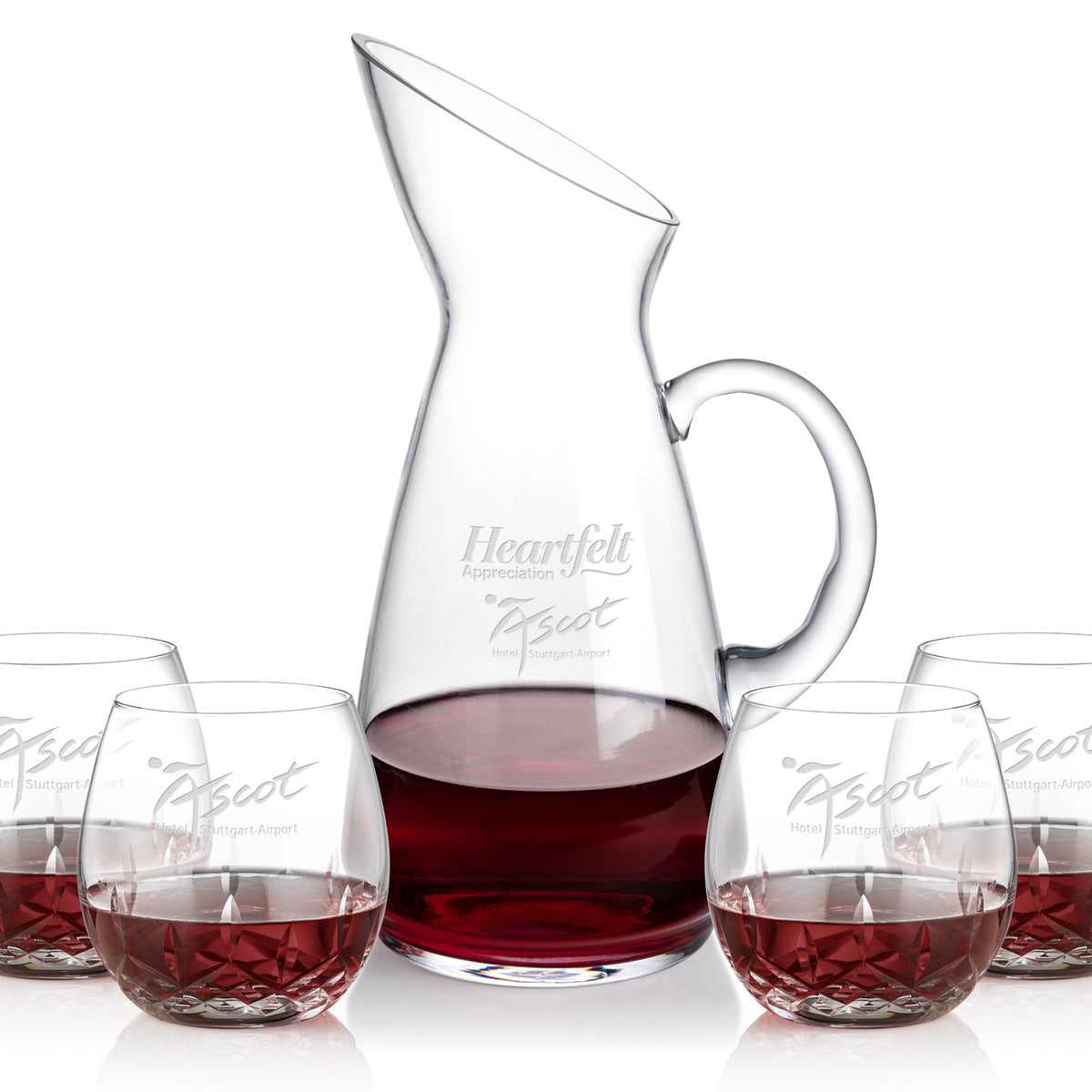 Custom Logo Taroni Carafe & Templeton Stemless Wine