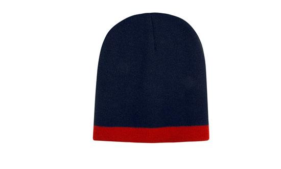 Custom Logo Headwear Canada Roll Down Two Tone Acrylic Beanie - Toque