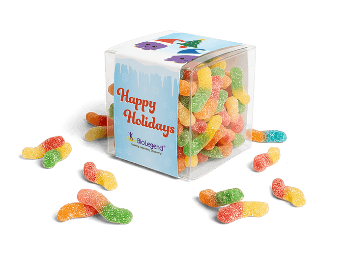 Custom Logo Custom-Sleeve Gummy Candy Cube – 8oz, Full Color Wrap – image 1