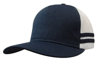 Custom Logo Headwear Canada American Premium Twill/Mesh Deep Fit Trucker with Stripes