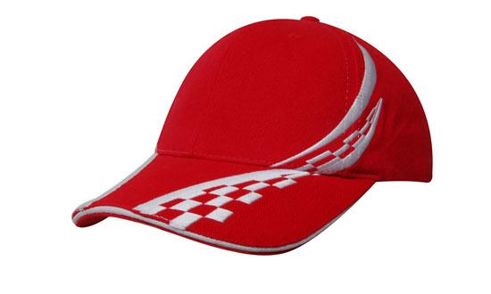 Custom Logo Headwear Canada Brushed Heavy Cotton with Swirling Checks & Sandwich