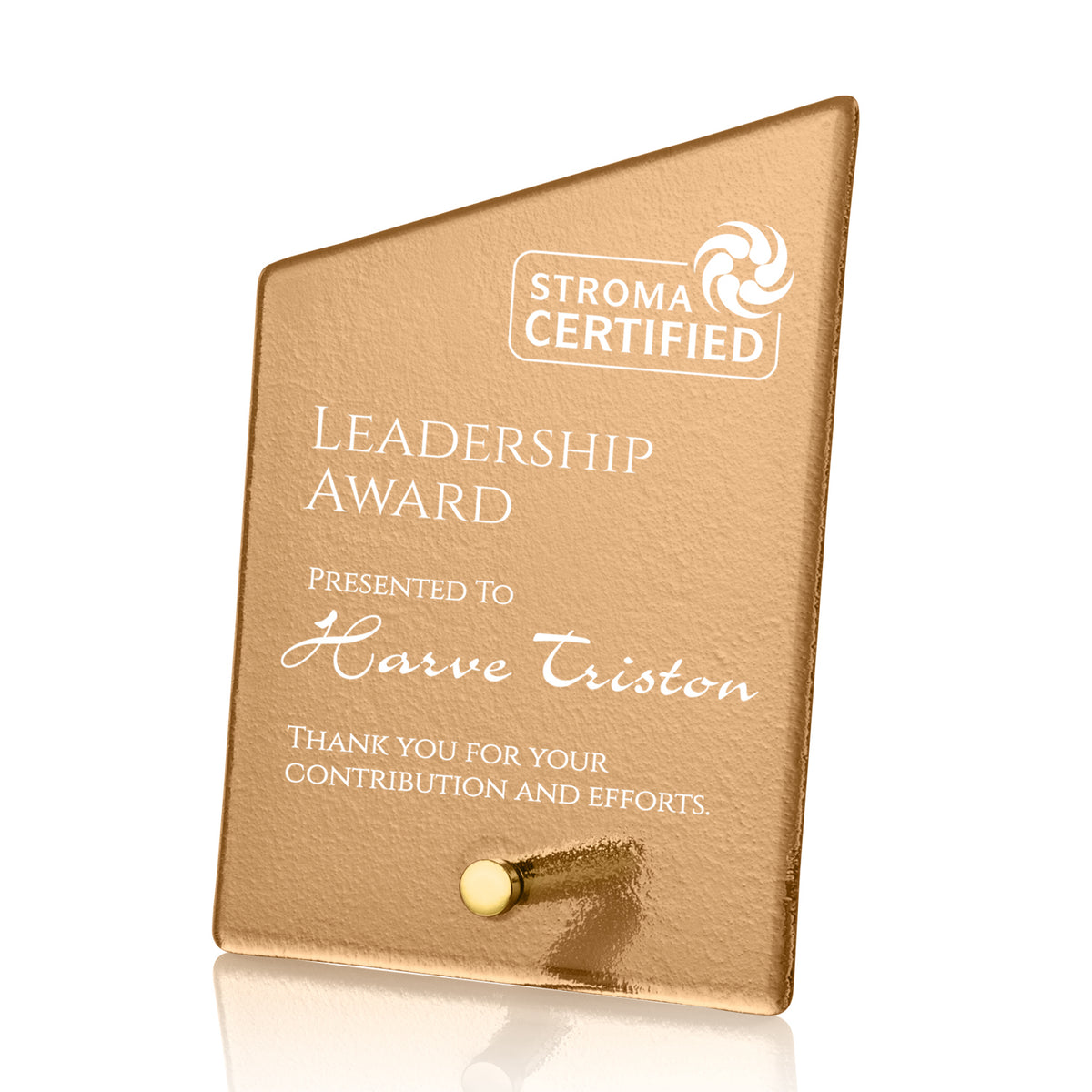 Custom Logo Atchison Russet Slant Award - Gold